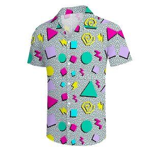 Men's XXL 80's Themed Novelty Button Up Shirt